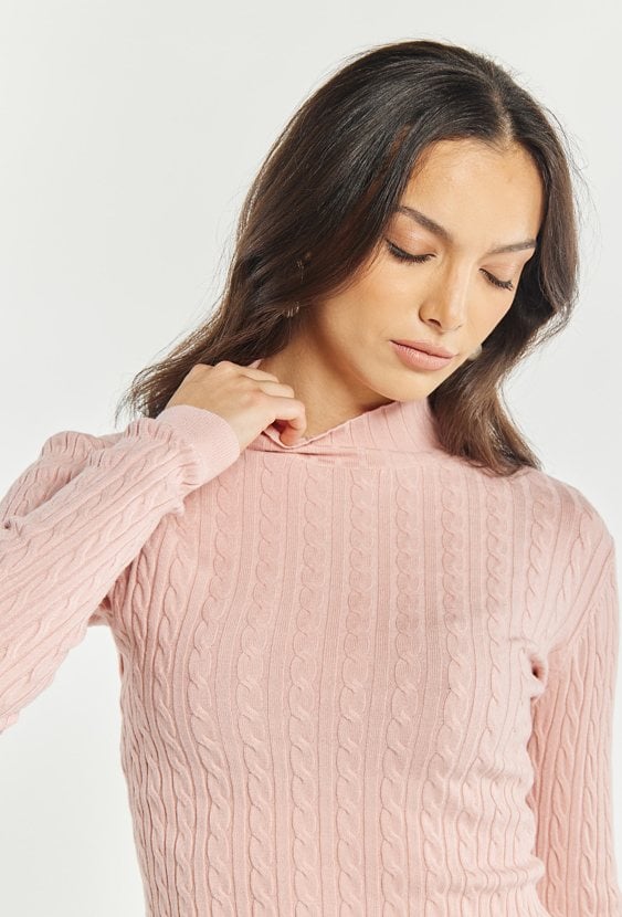 Wiskozowy sweter o warkoczowym splocie