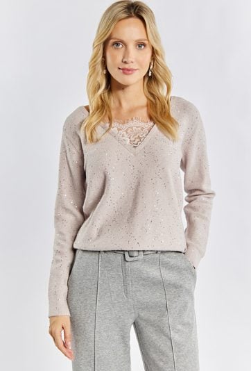 Sweter damski z cekinami