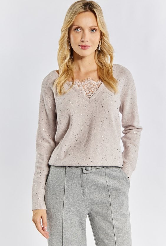 Sweter damski z cekinami