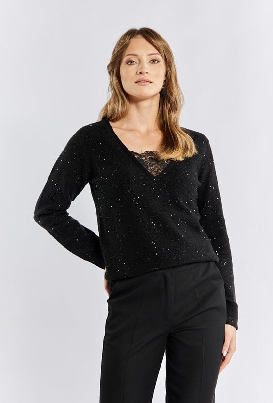 Sweter damski z cekinami