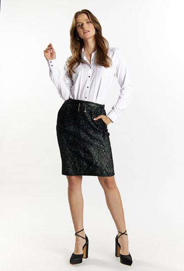 Dzianinowa spódnica z kieszeniami