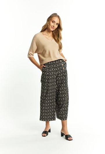 Spodnie damskie z dodatkiem lnu