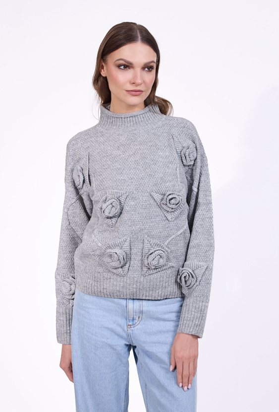 Sweter z kwiatami 3D