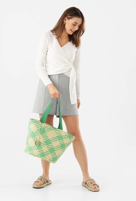 Torba plażowa NOBO w kratkę