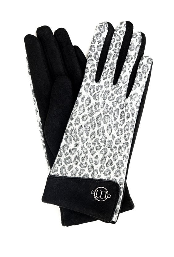 Rękawiczki z wzorem w panterkę