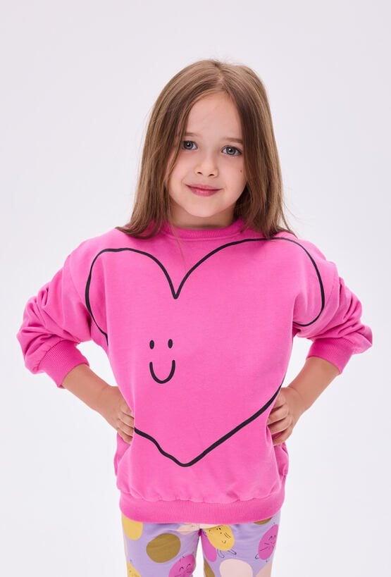 Bluza dziewczęca z nadrukiem serca