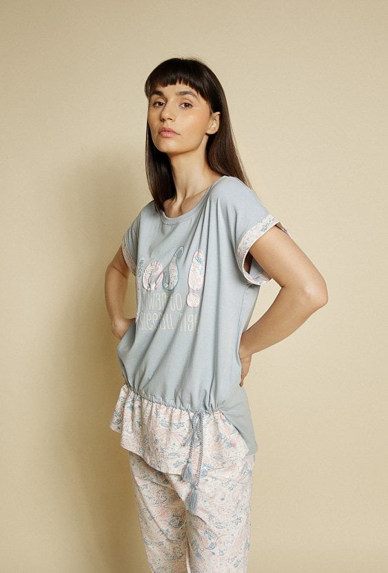 Koszulka od piżamy z falbanką