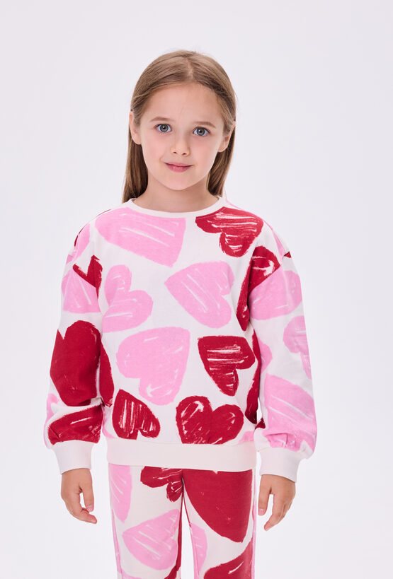 Bluza w duże, kolorowe serduszka