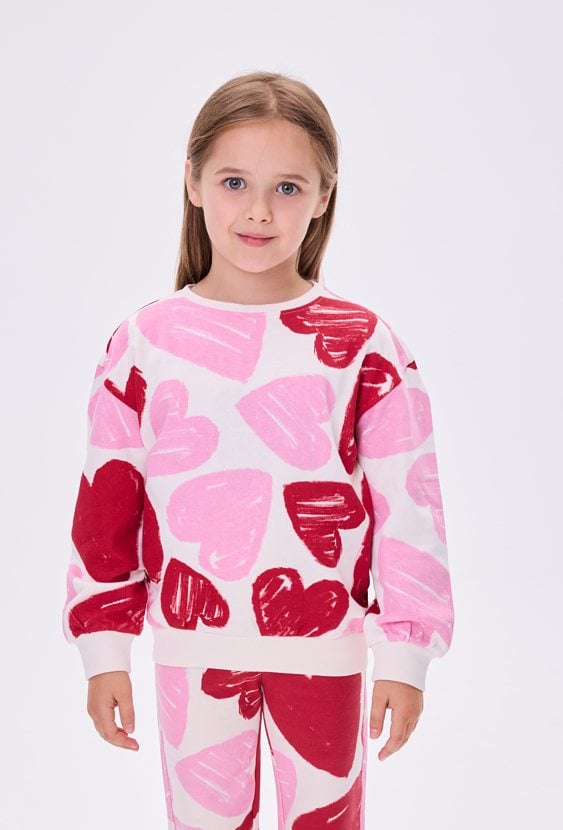 Bluza w duże, kolorowe serduszka