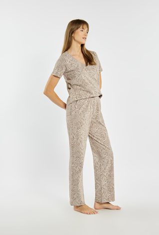 Spodnie od piżamy w paisleyowy wzór