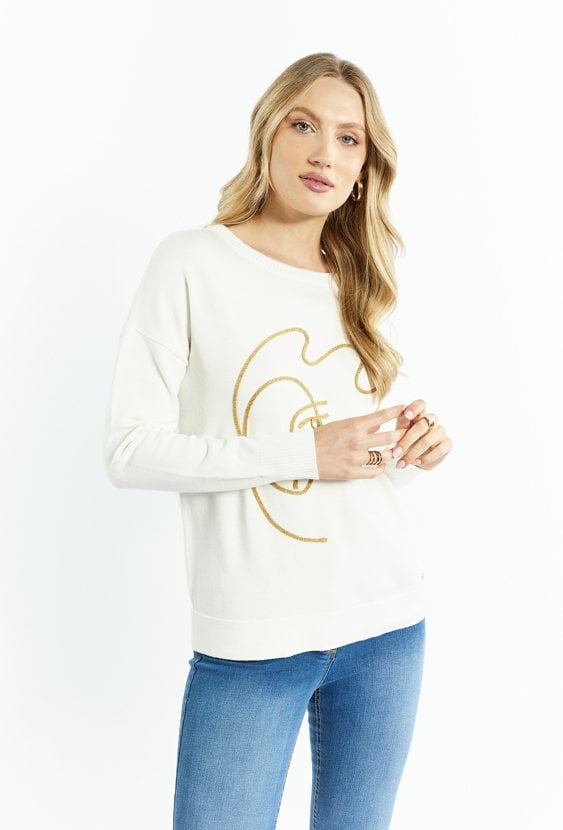 Sweter damski z haftem