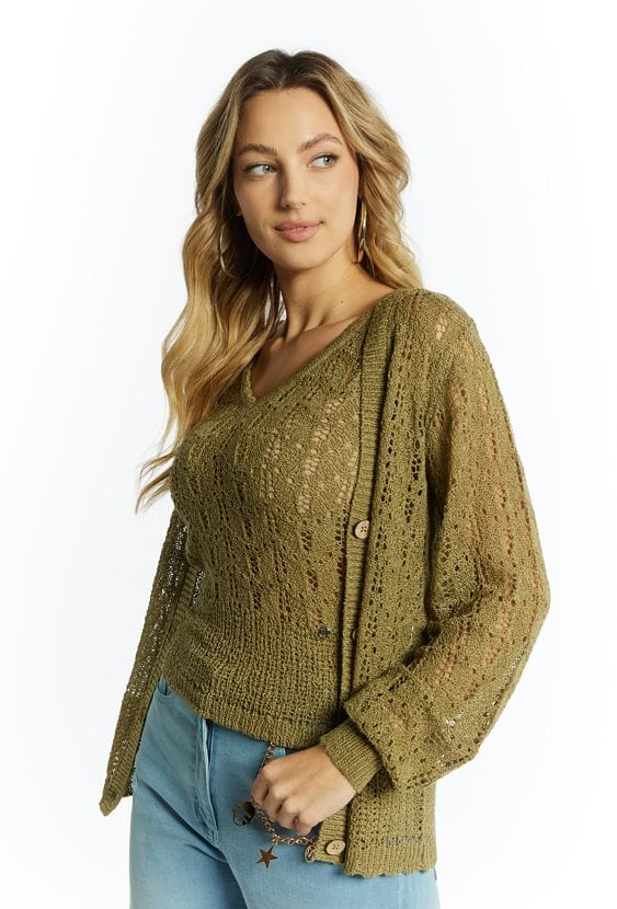 Ażurowy sweter damski