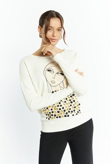 Sweter damski z nadrukiem