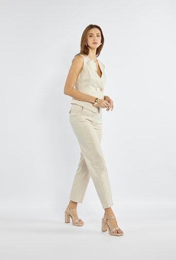 Spodnie z dodatkiem lnu i bawełny