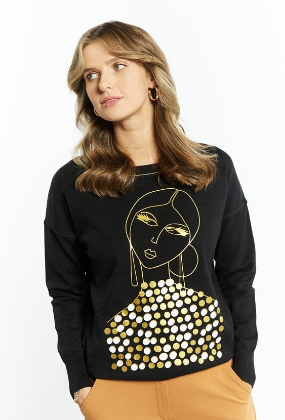 Sweter damski z nadrukiem