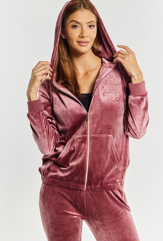 Welurowa bluza z wzorem