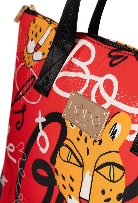 Multikolorowa shopperka Nobo z egzotycznym printem