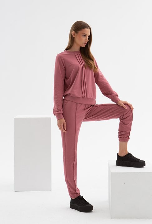 Bawełniana bluza z plisami