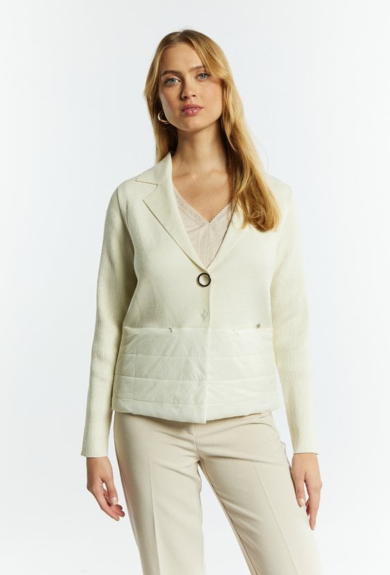 Sweter damski z łączonych materiałów