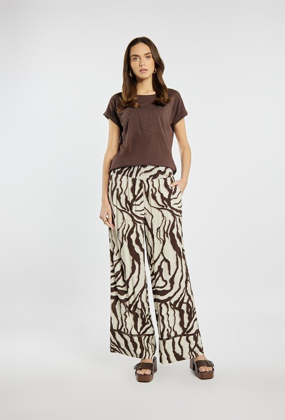 Wzorzyste spodnie damskie