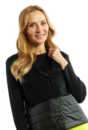 Sweter damski z łączonych materiałów