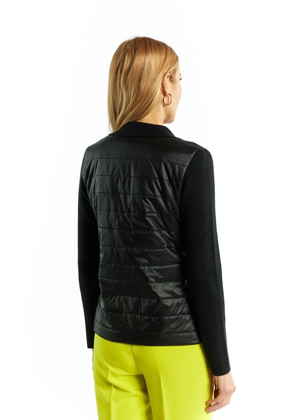 Sweter damski z łączonych materiałów