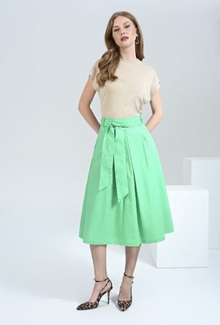 Rozkloszowany spódnica w zielony kolorze