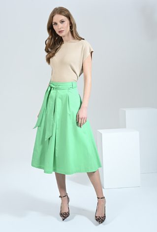 Rozkloszowany spódnica w zielony kolorze