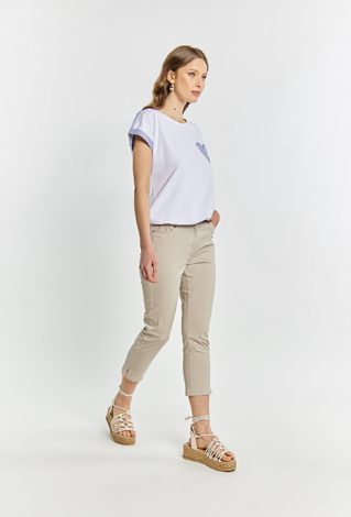 Spodnie damskie z delikatnym wzorem