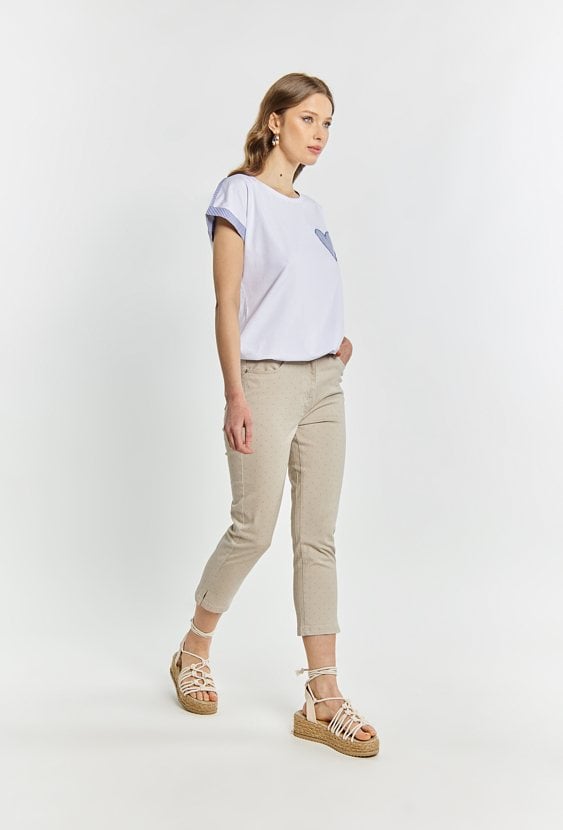 Spodnie damskie z delikatnym wzorem