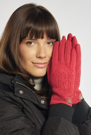 Czerwone rękawiczki damskie