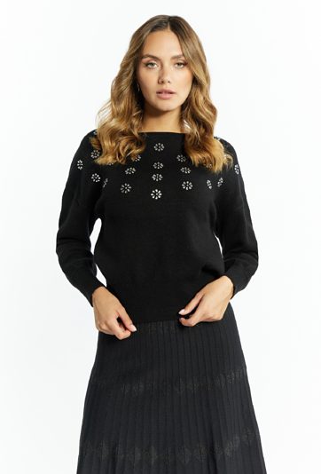 Sweter damski z dżetami