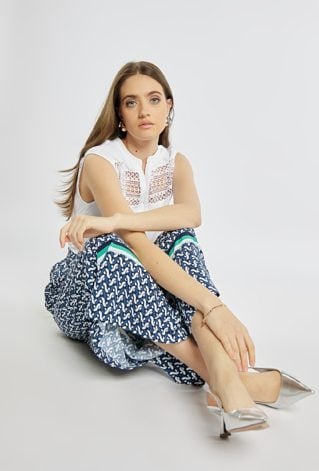 Szerokie, wzorzyste spodnie