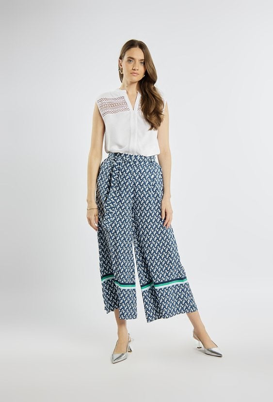 Szerokie, wzorzyste spodnie