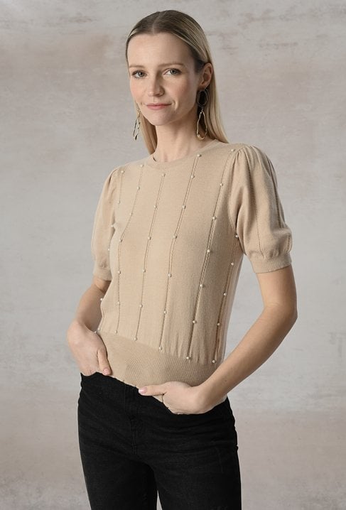 Sweter z perełkami