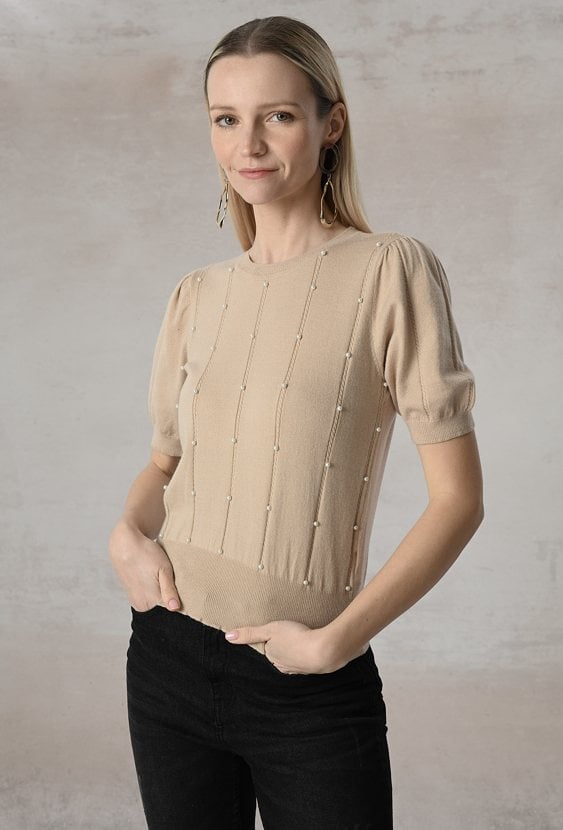 Sweter z perełkami