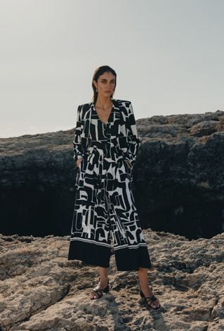 Szerokie, wzorzyste spodnie