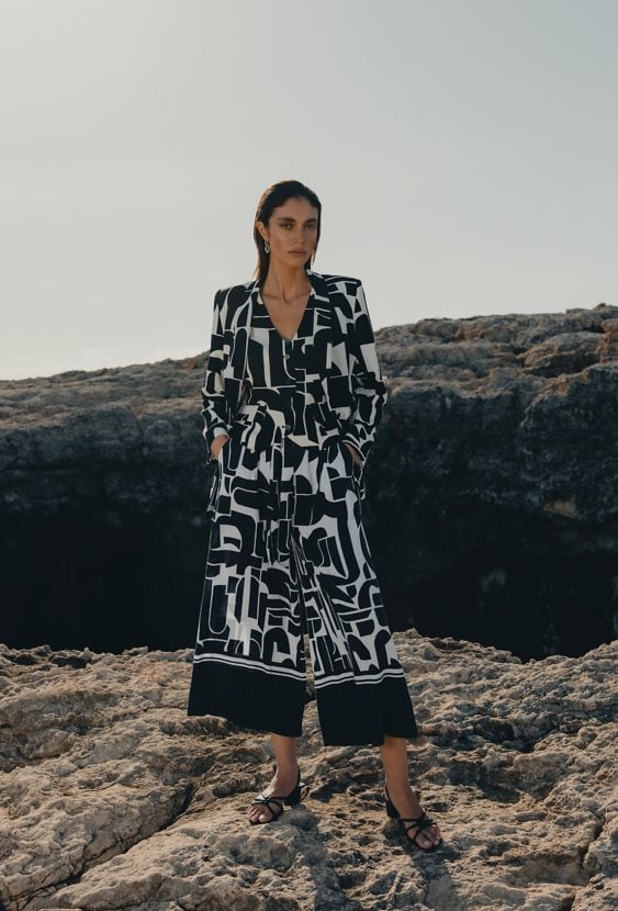 Szerokie, wzorzyste spodnie