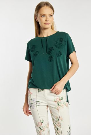 T-shirt z przestrzennymi kwiatami