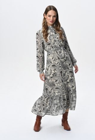 Długa sukienka w oryginalny wzór