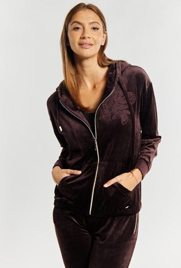 Welurowa bluza z wzorem