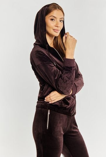 Welurowa bluza z wzorem