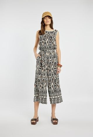 Szerokie, wzorzyste spodnie