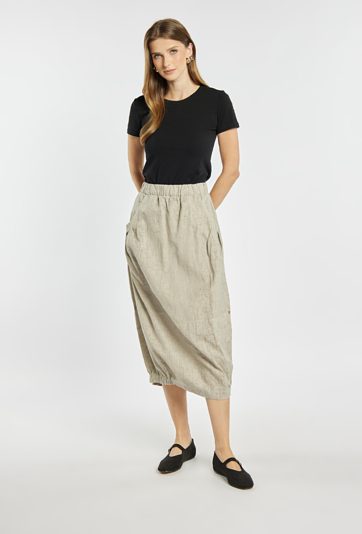 Lniana spódnica midi