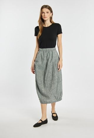 Lniana spódnica midi