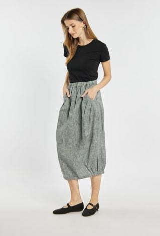 Lniana spódnica midi