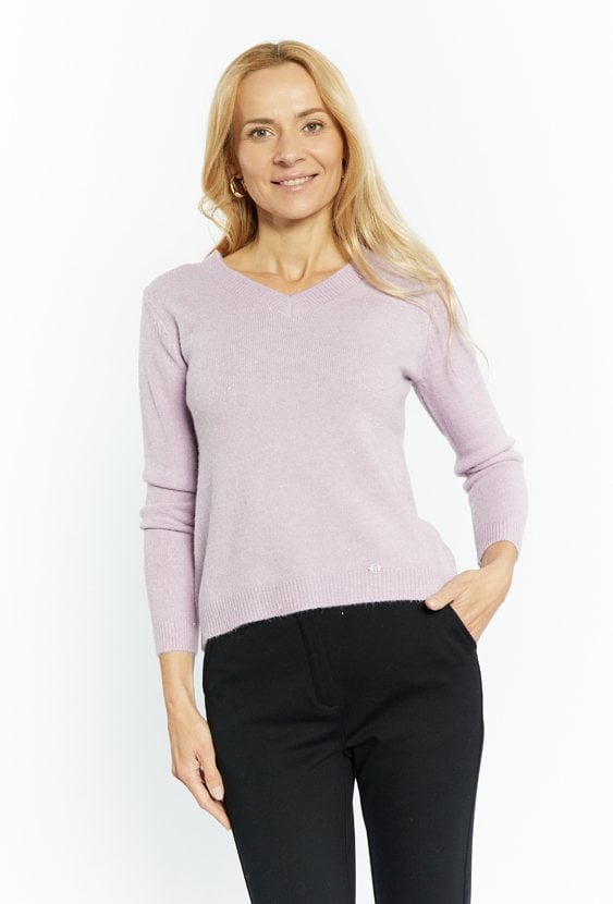 Połyskujący sweter damski