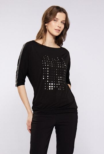 Bluzka z ozdobnym wykończeniem