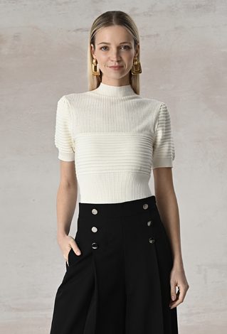 Dzianinowy sweter z dodatkiem wiskozy