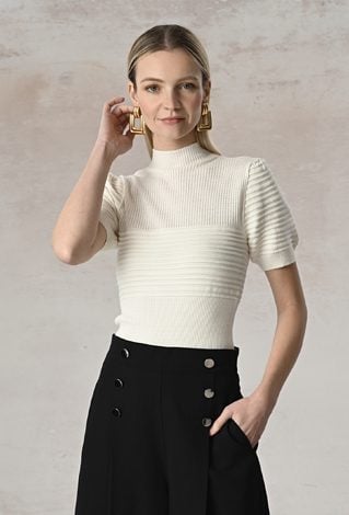 Dzianinowy sweter z dodatkiem wiskozy